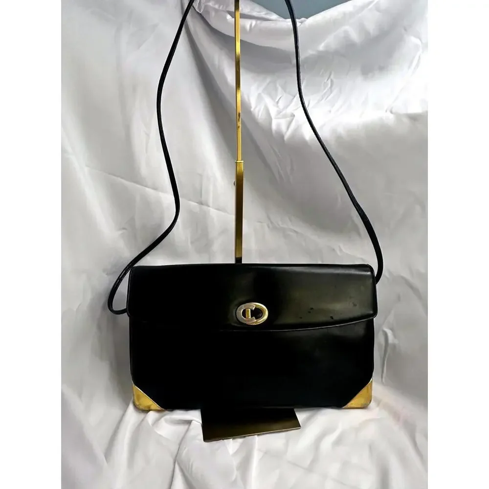 Christian Dior Leather Shoulder Bag CD Logo Plate/Black, GUC - Picture 2 of 13
